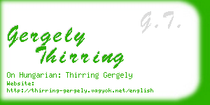 gergely thirring business card